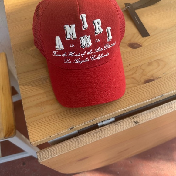 AMIRI Bold Red Cap with White Logo - Picture 1 of 4